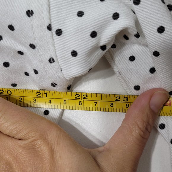 Disney Minnie Mouse Forever White Polka Dot Jean Jacket Sequin Back 100% Cotton - Picture 15 of 16